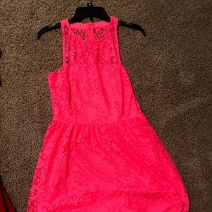 Dillards Hot Pink Lace Dress